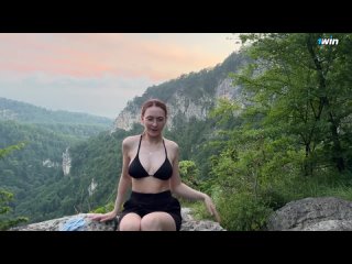 beautiful russian girl gave a blowjob in nature